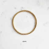 14k Gold Filled Beads Bracelet 2mm, 3mm & 4mm