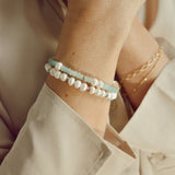 Aquamarine x Pearls Bracelet