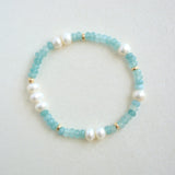 Aquamarine x Pearls Bracelet