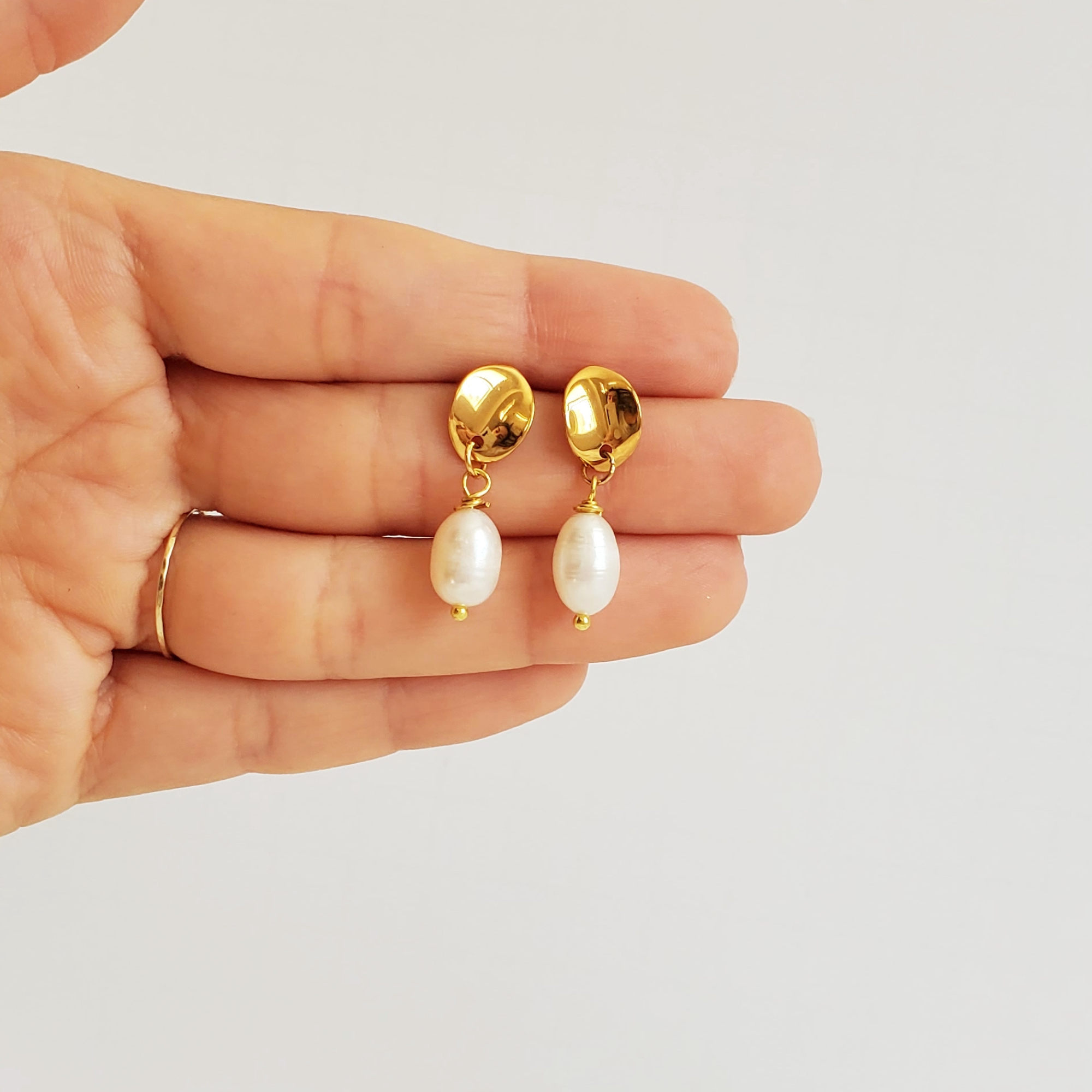 pearl drop earrings