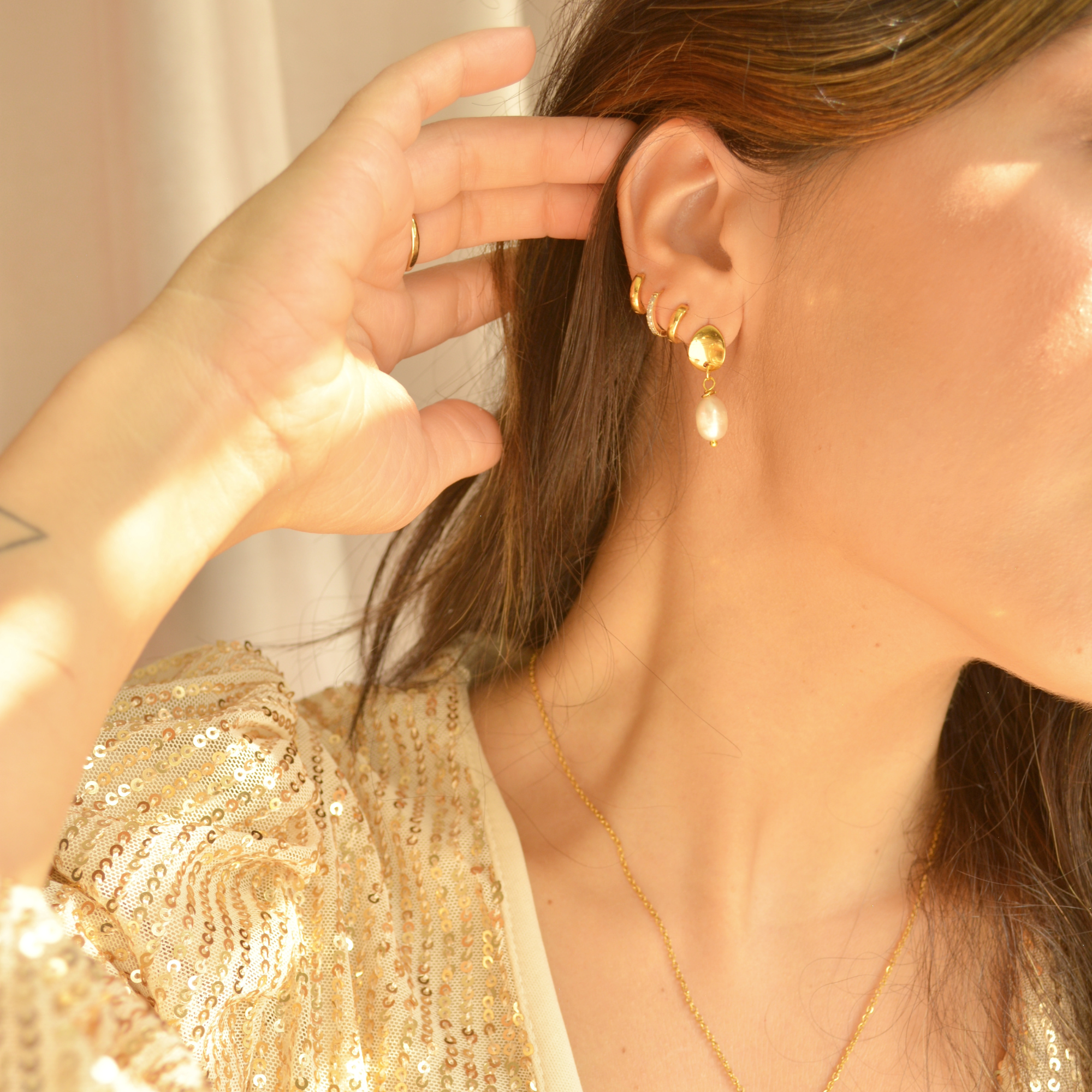 pearl drop earrings