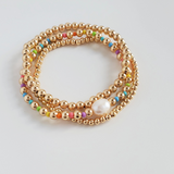 Rainbow and Gold Bracelet Set