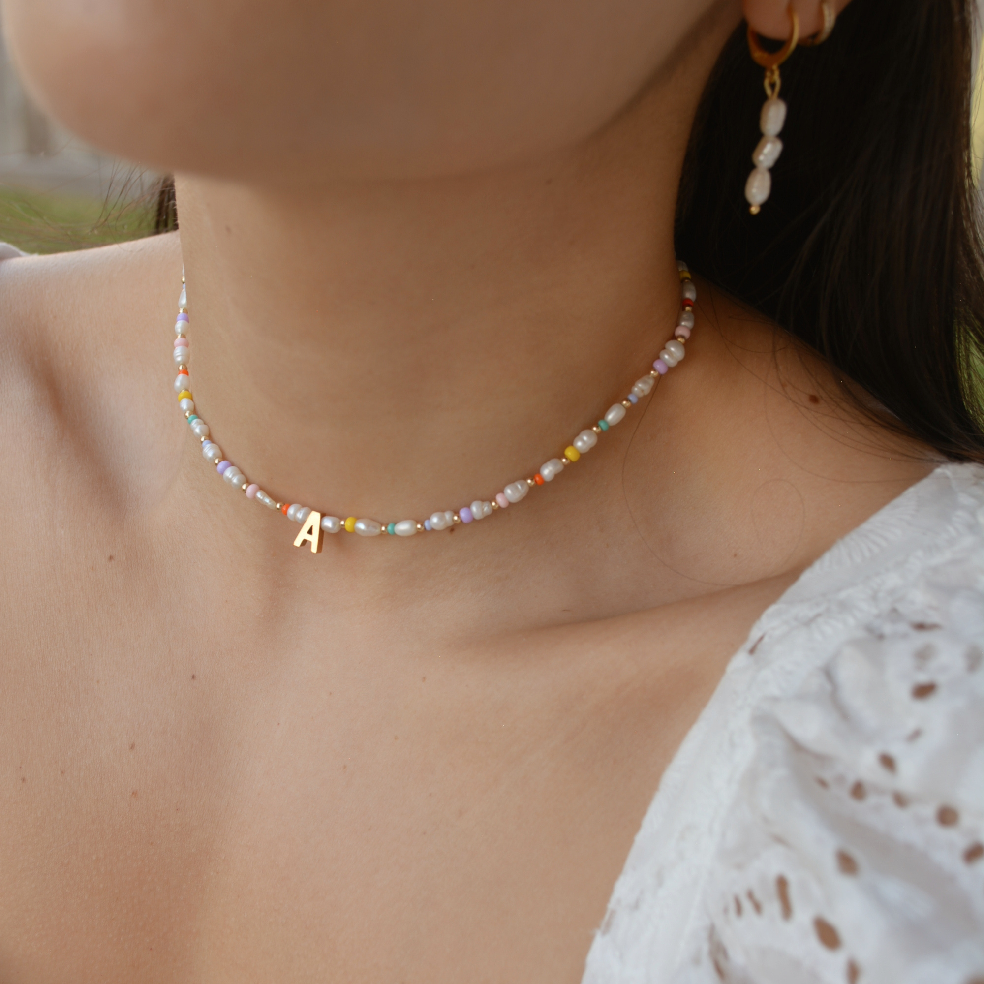 Rainbow sales initial necklace