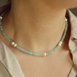 Aquamarine x Pearls Necklace