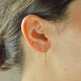 Double CZ Stud -14k GF