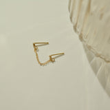 Double CZ Stud -14k GF