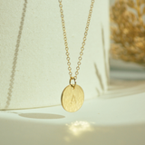 Hammered Initial Disc Necklace