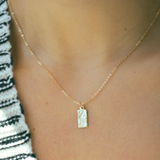 Hammered Initial Tag Necklace