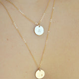 Hammered Initial Disc Necklace