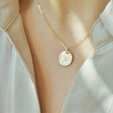 Hammered Initial Disc Necklace