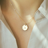 Hammered Initial Disc Necklace