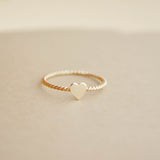 Tiny Heart Ring (Twisted Band)