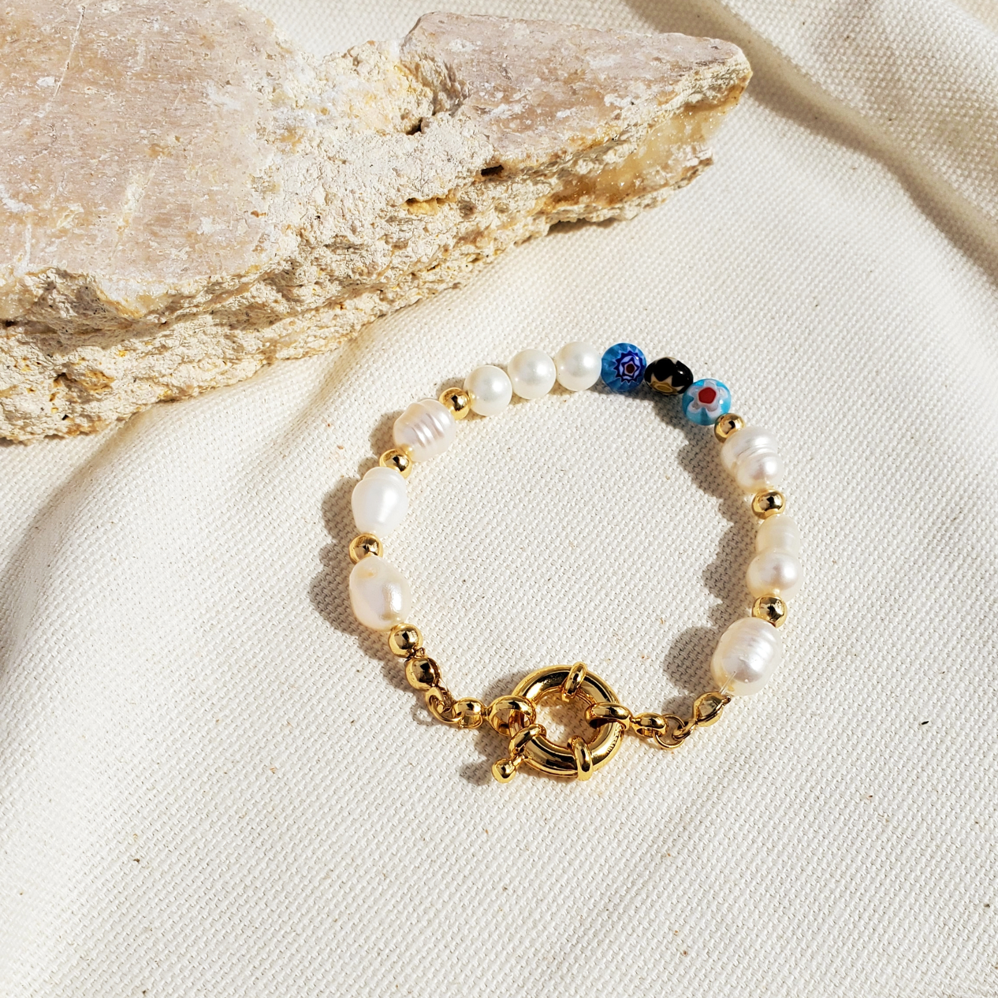 millefiori pearl bracelet