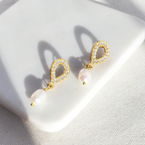 Bridal Pearl Teardrop Earrings