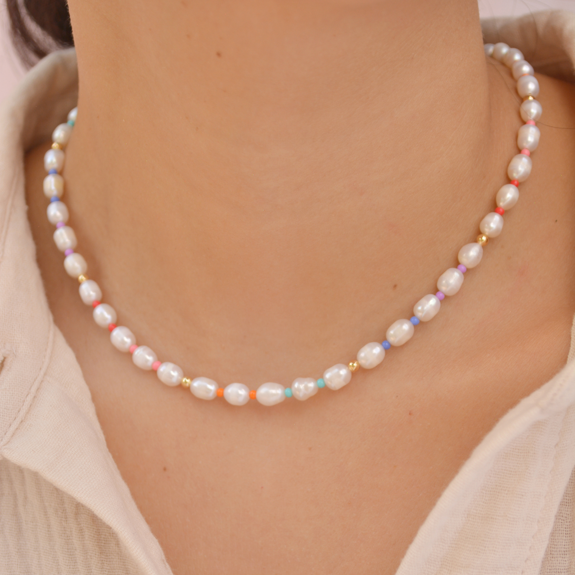 beaded fun pearl necklace