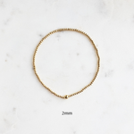 Gold Bead Bracelet 2mm