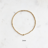 Gold Bead Bracelet 2mm