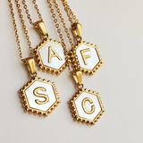 Mother of Pearl Letter Necklace
