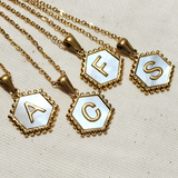 Mother of Pearl Letter Necklace