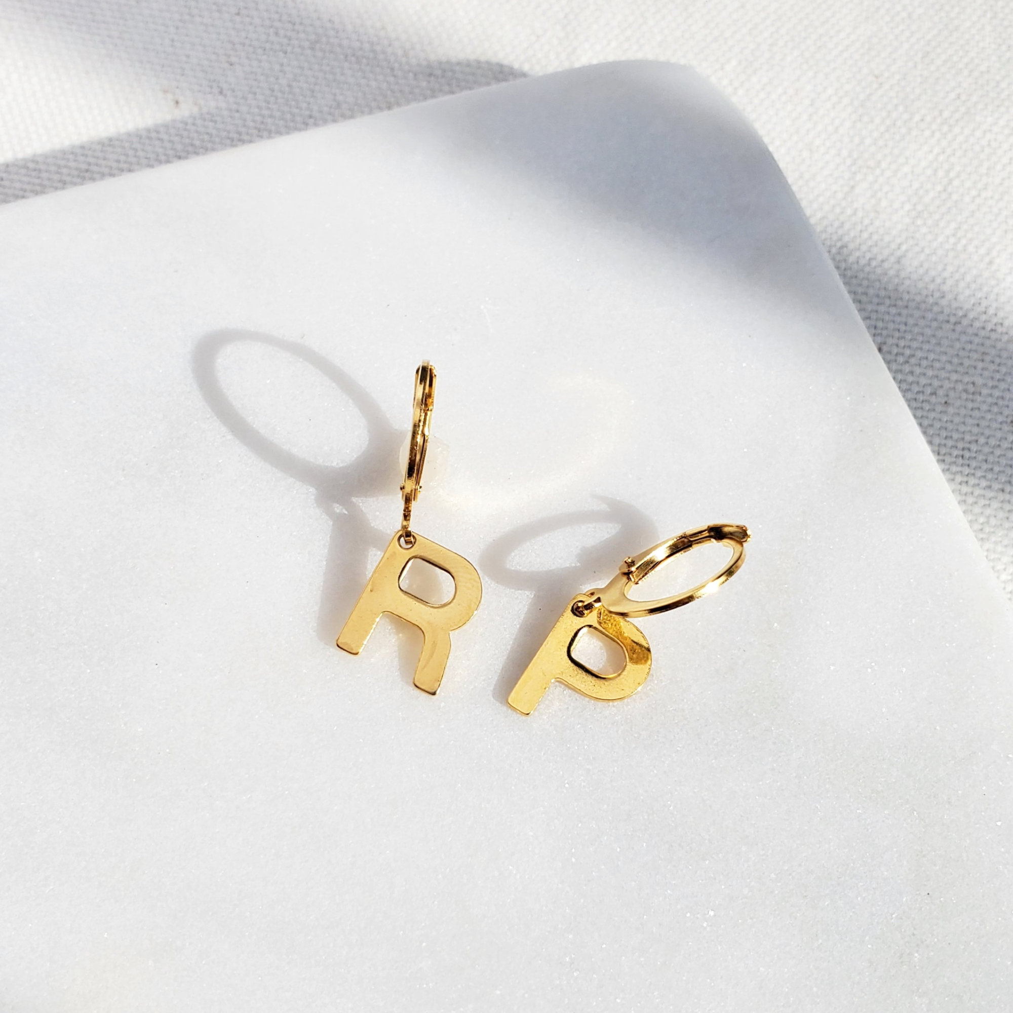 letter earrings