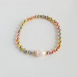 Rainbow & Pearl Bracelet