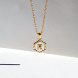pearl initial necklace