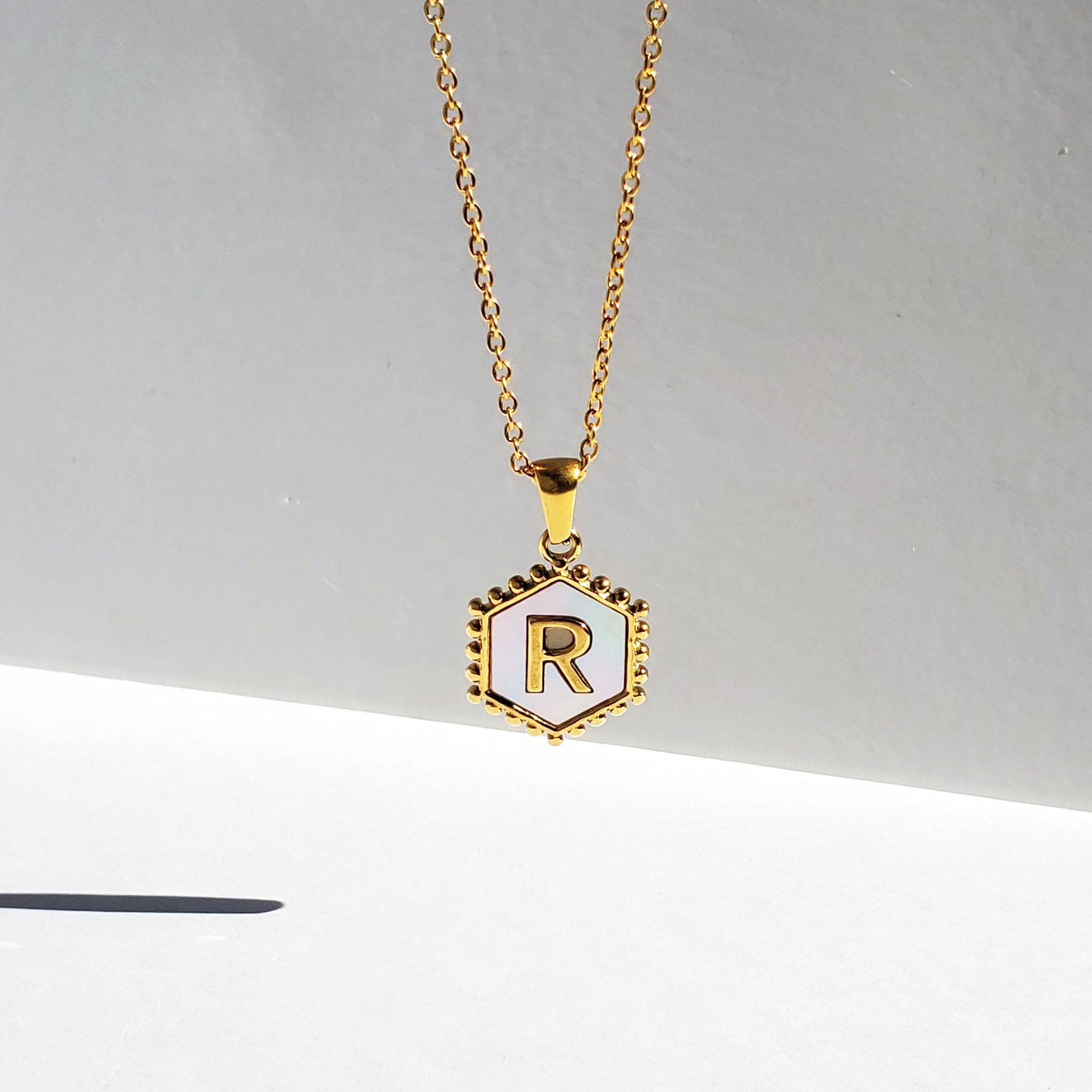 pearl initial necklace