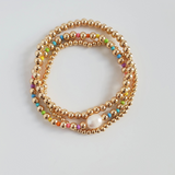 Rainbow and Gold Bracelet Set