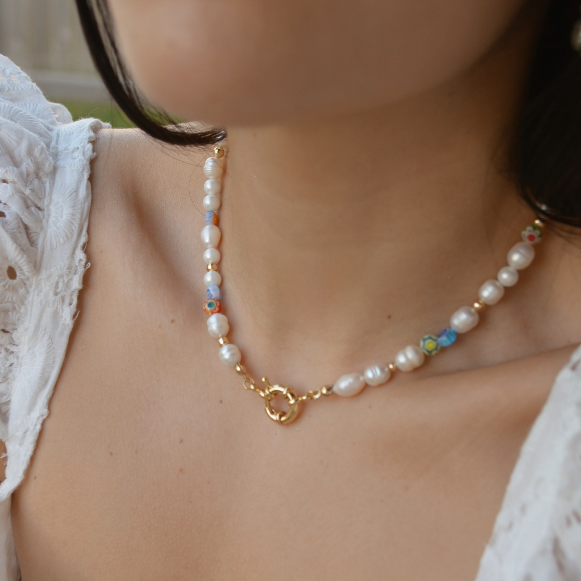 Millefiori necklace sales