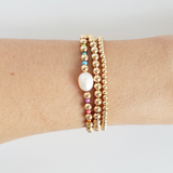 Rainbow & Pearl Bracelet