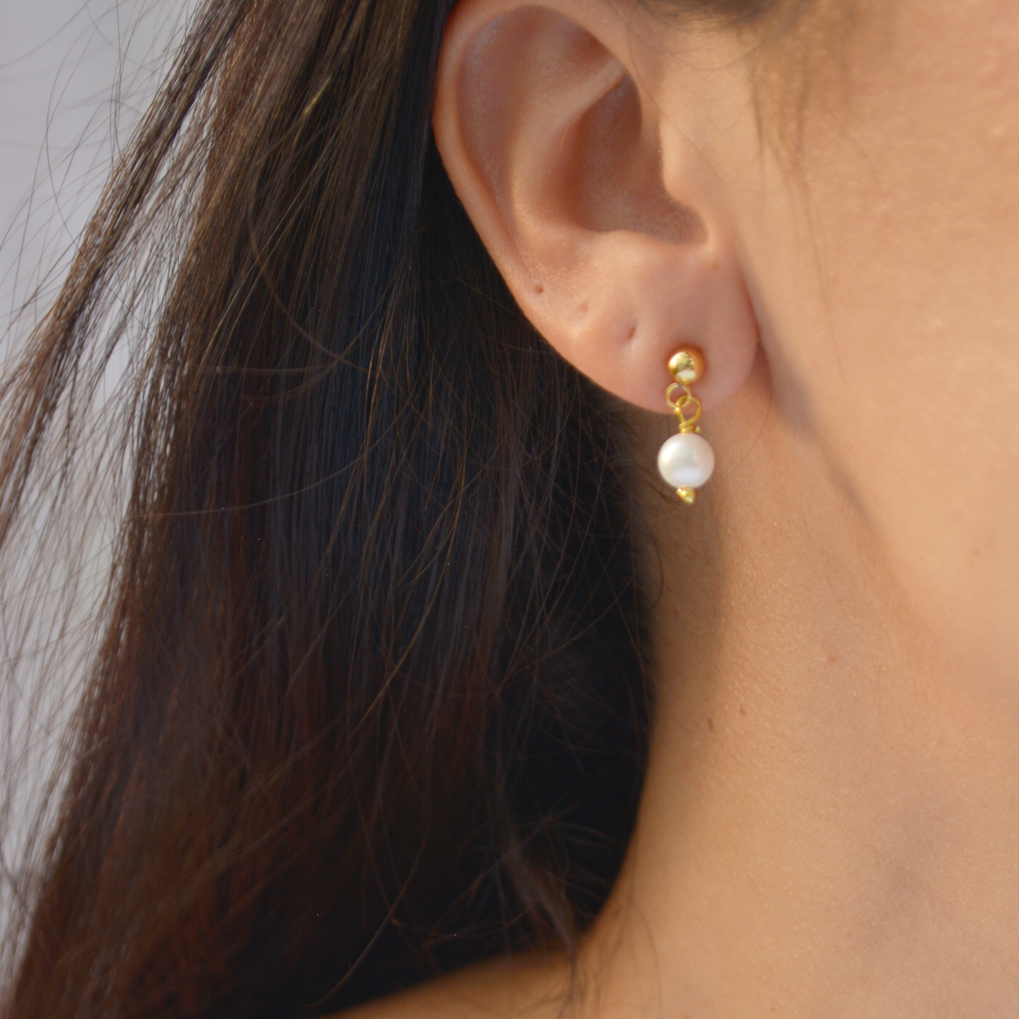 Pearl stud earrings