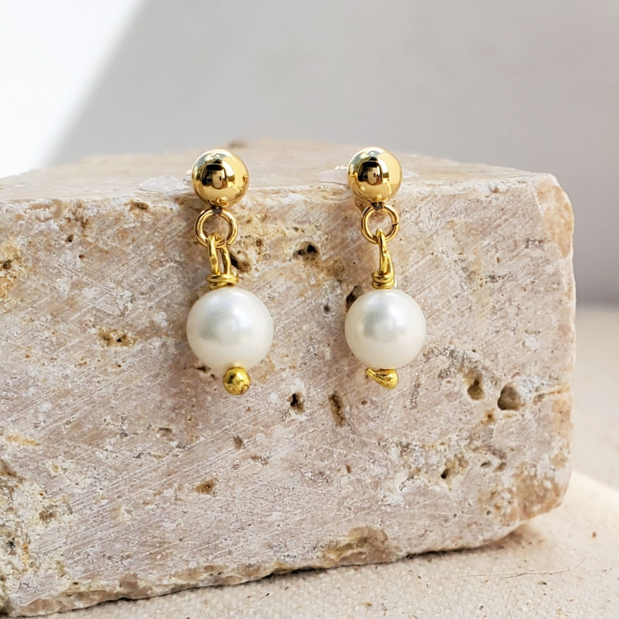 pearl drop earrings
