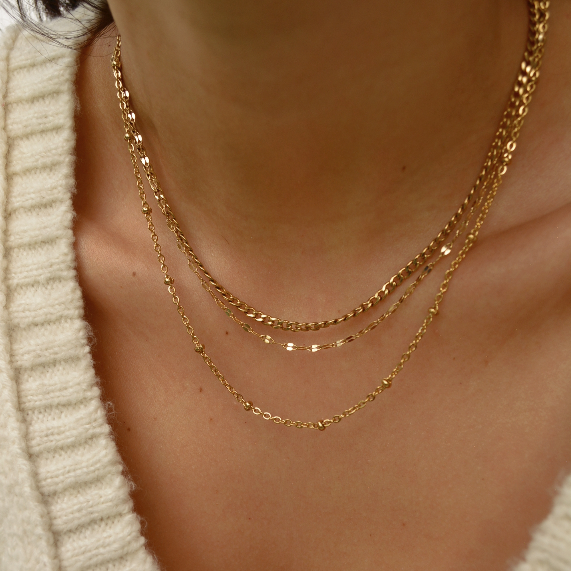 Gold Chain Necklace Set