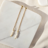 Long dangle Pearl Earrings