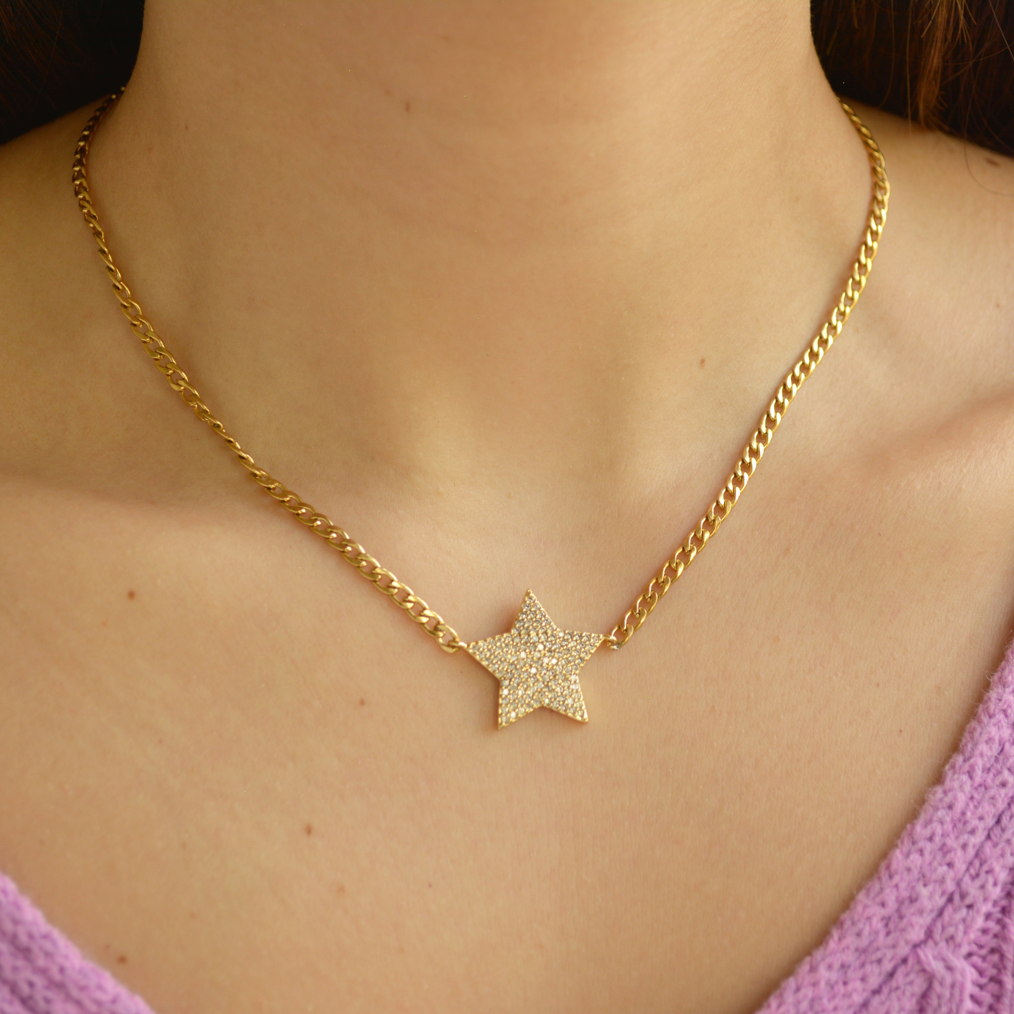 Big CZ Star Necklace Alma Libre Jewelry