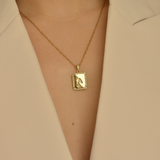Square CZ Letter Necklace
