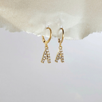 Cz Initial Earrings