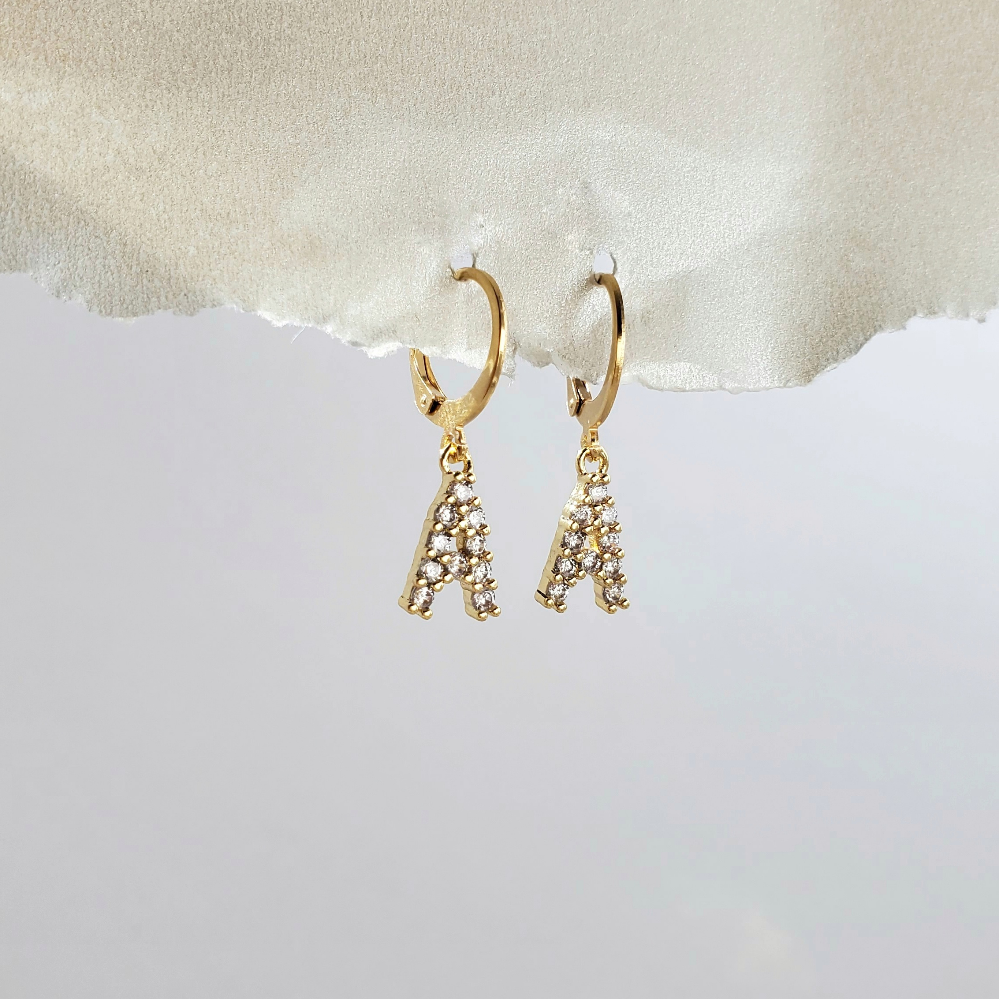 Cz Initial Earrings