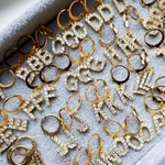 cz letter earrings