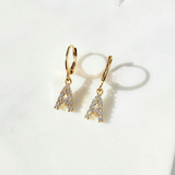 Cz Initial Earrings