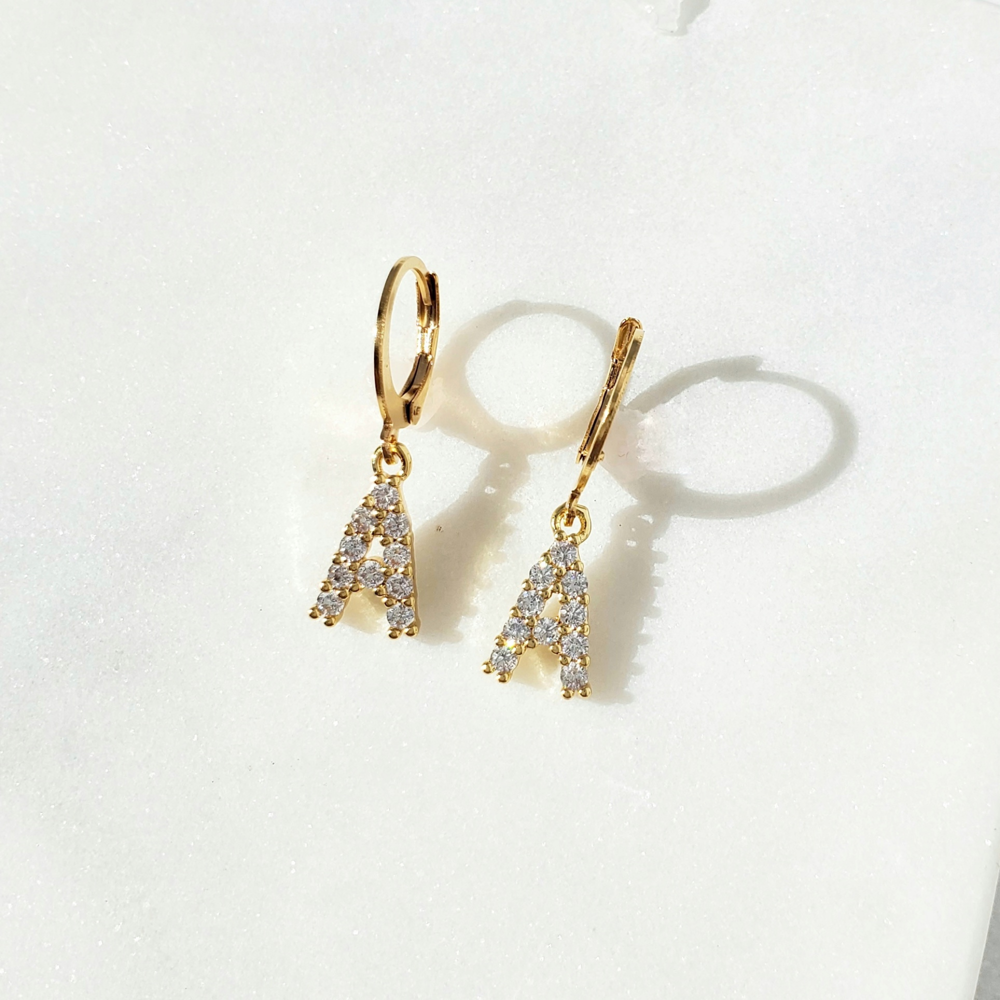 Cz Initial Earrings