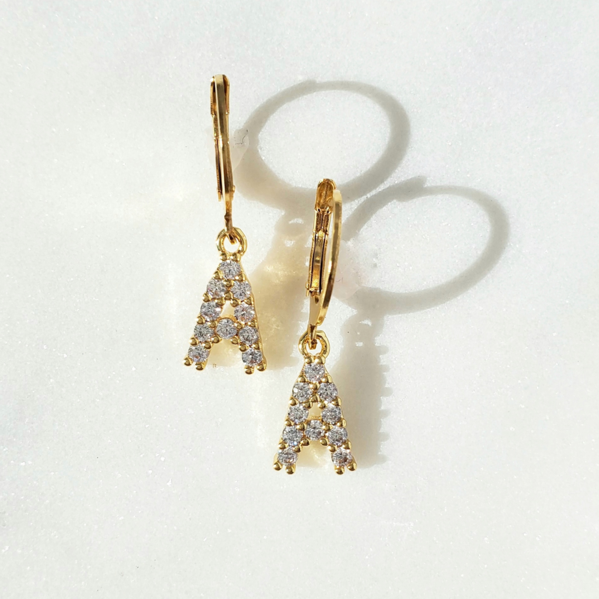 Cz Initial Earrings