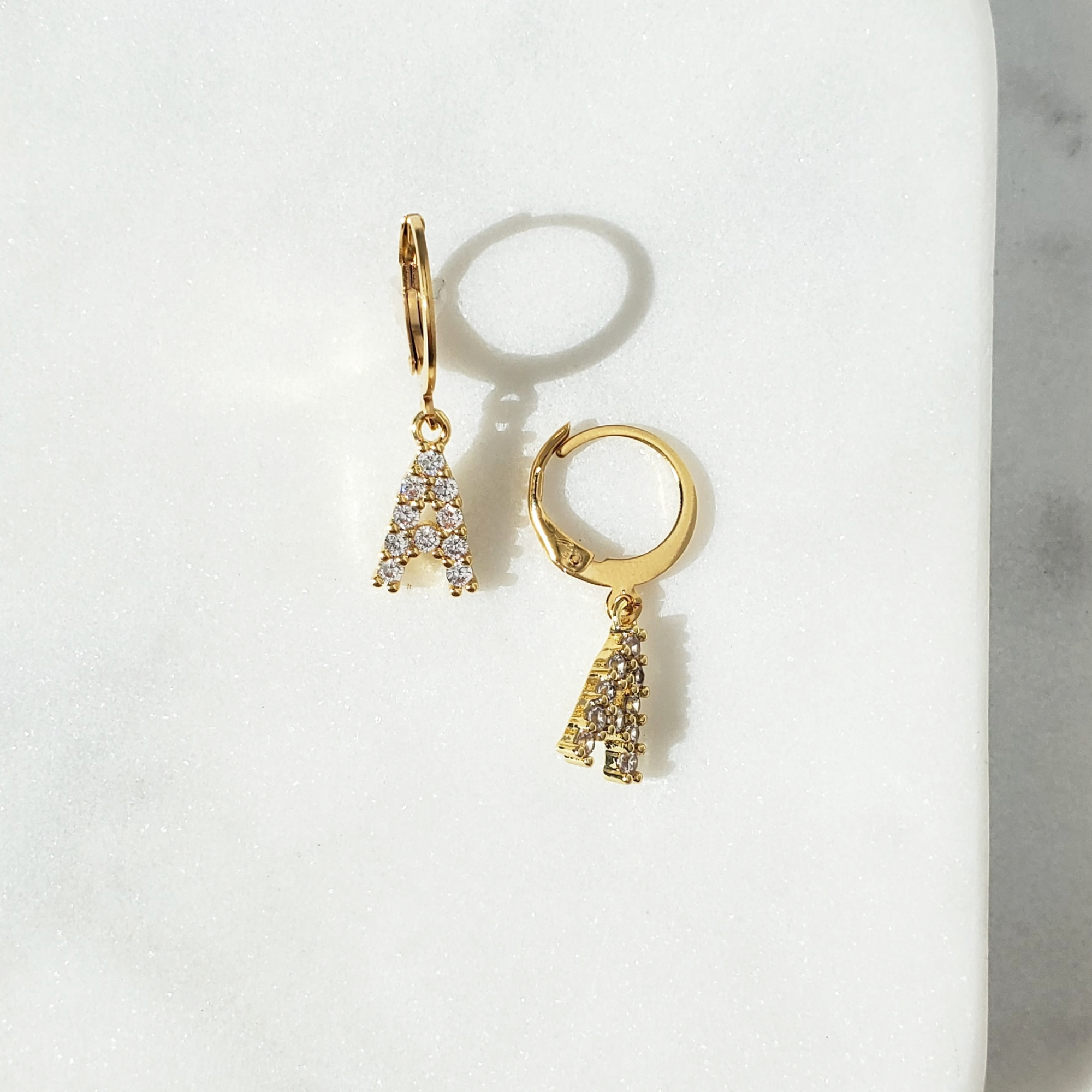 Cz Initial Earrings