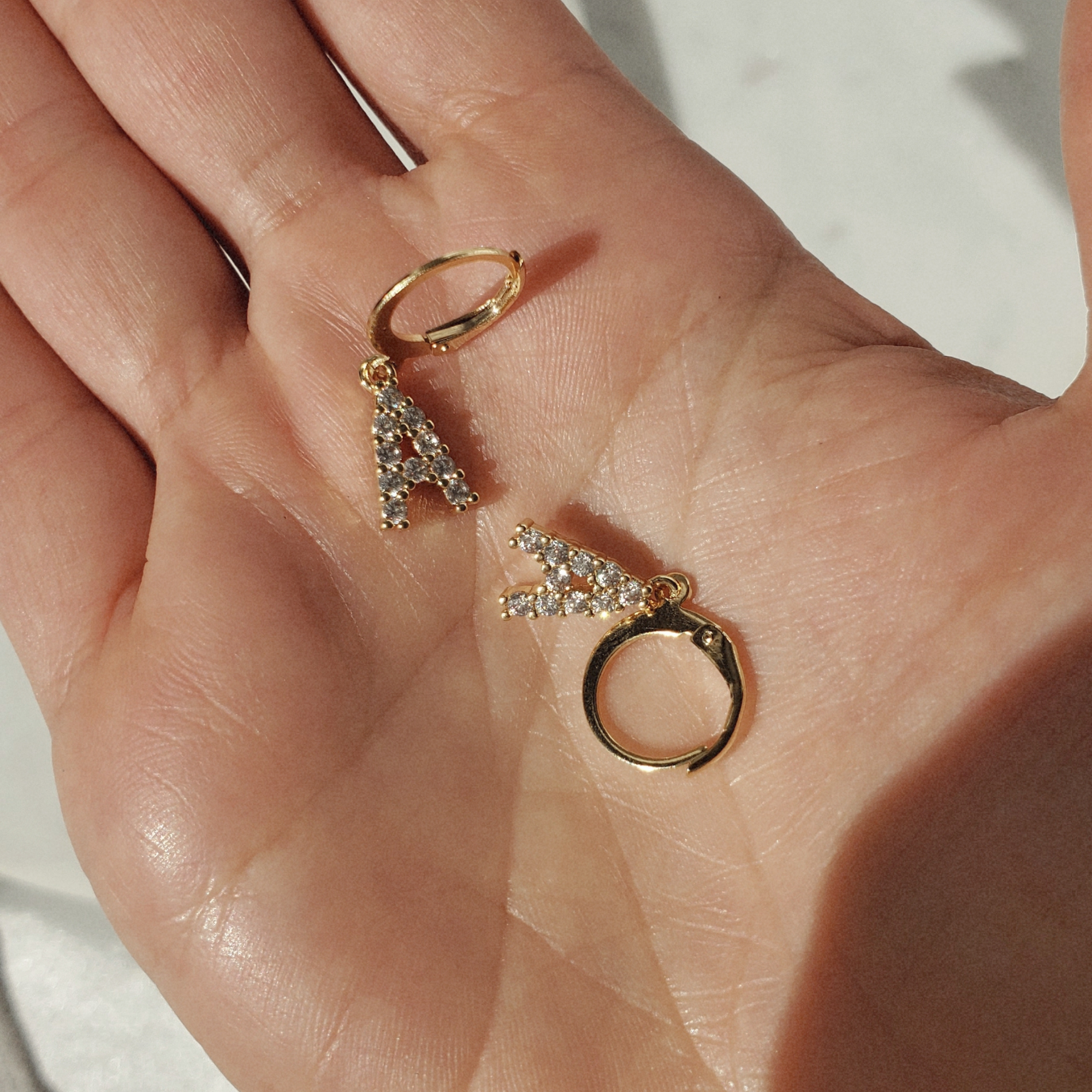 Cz Initial Earrings